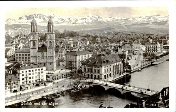 Zürich und die Alpen Vorderseite
