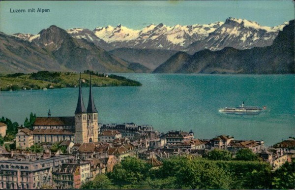Luzern mit Alpen Vorderseite