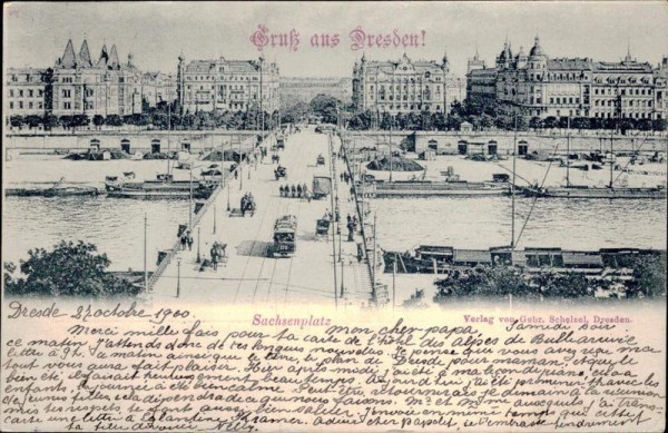 Gruss aus Dresden - Sachsenplatz Vorderseite