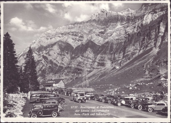 Auto-Park auf Schwägalp. 1940