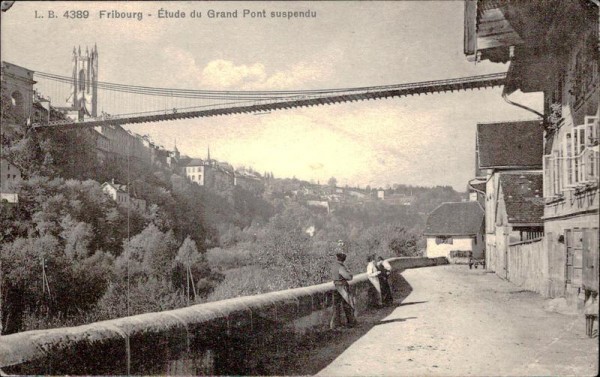 Fribourg - Étude du Grand Pont suspendu Vorderseite