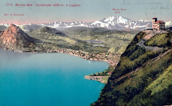 Monte Brè - Kulmhotel e Lugano. Vorderseite