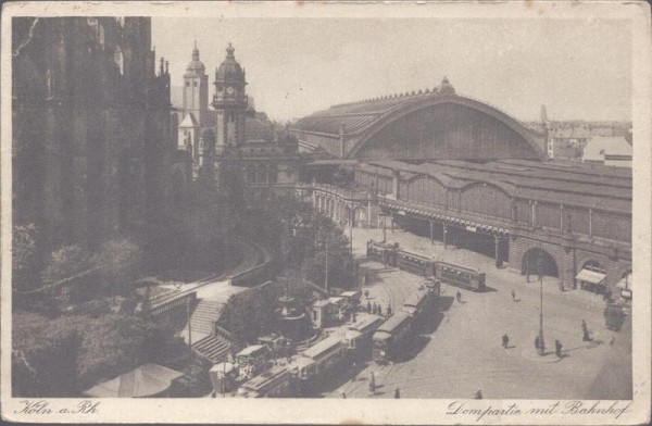 Köln, Dompartie mit Bahnhof Vorderseite