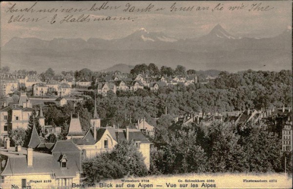 Bern mit Blick auf die Alpen Vorderseite