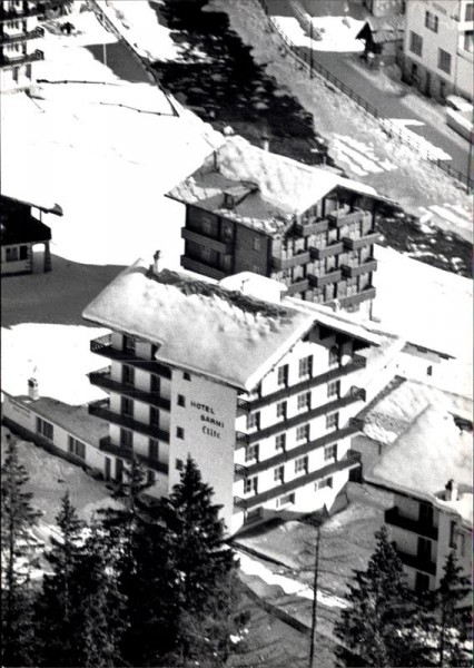 Zermatt, Hotel Elite Garni, Flugaufnahme Vorderseite