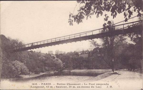 Paris, Butte Chaumont, le pont suspendu