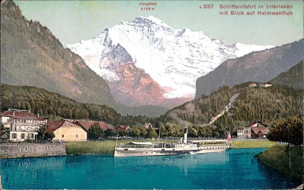 Schiffeinfahrt in Interlaken. Vorderseite