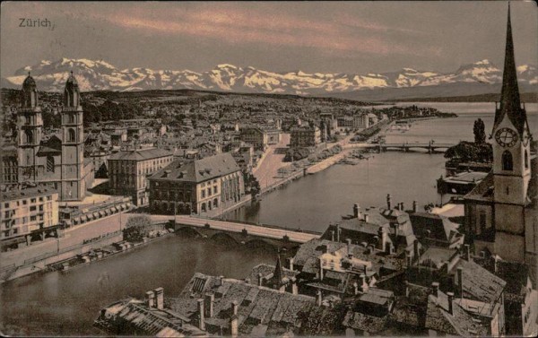 Zürich und die Alpen. Vorderseite