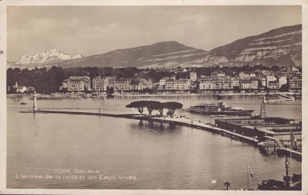 L'entrée de la rade et les Eaux-Vives, Genéve Vorderseite