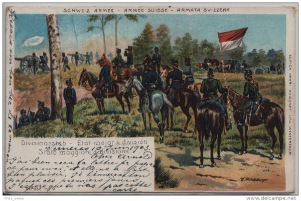 Schweiz. Armee - Armée Suisse - Divisionsstab, Etat major de division - W. Stückelberger