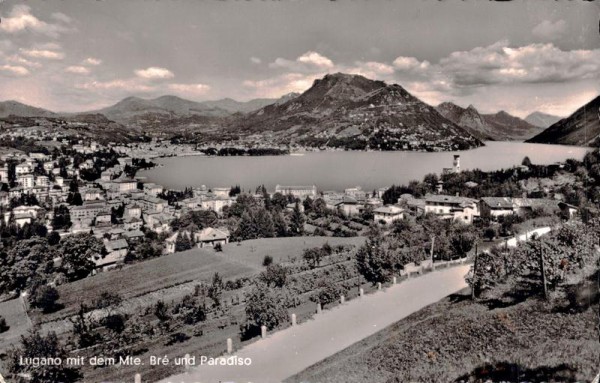 Lugano mit dem Mte. Bré und Paradiso Vorderseite