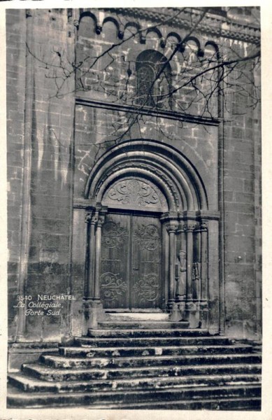 Neuchatel, La Collégiale, Porte Sud Vorderseite