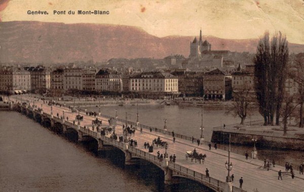 Genève. Pont du Mont-Blanc. 1924 Vorderseite