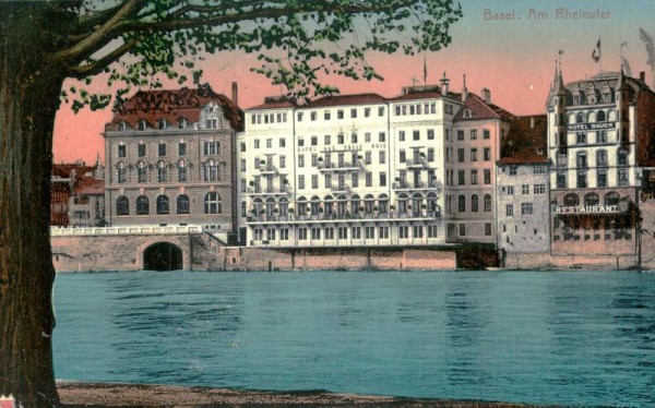 Basel, Am Rheinufer Vorderseite