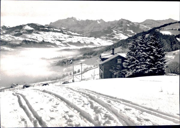 Guttempler Ferienheim Säntisblick bei Ebnat-Kappel, Toggenburg SG Blick gegen Säntis Vorderseite