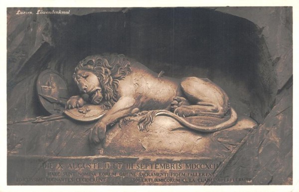 Luzern, Löwendenkmal Vorderseite