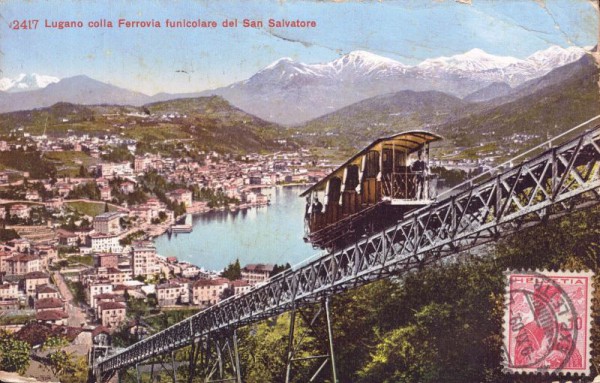 Lugano colla Ferrovia funicolare del san Salvatore