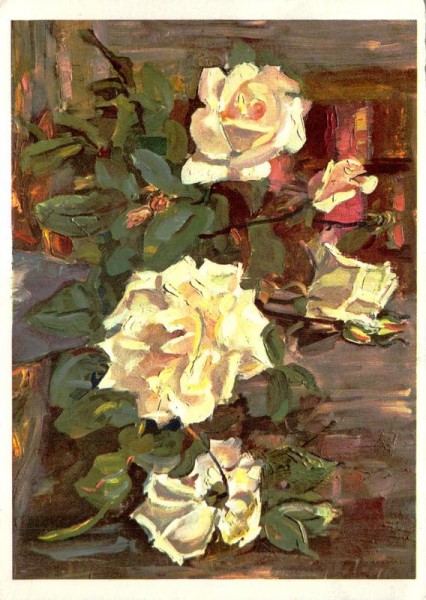 R. Wettstein, Illnau: Weisse Rosen - Roses blanches - Rose Blanche Vorderseite