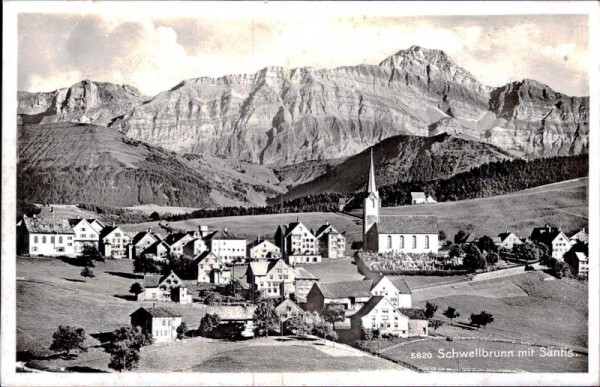 Schwellbrunn mit Säntis  Vorderseite