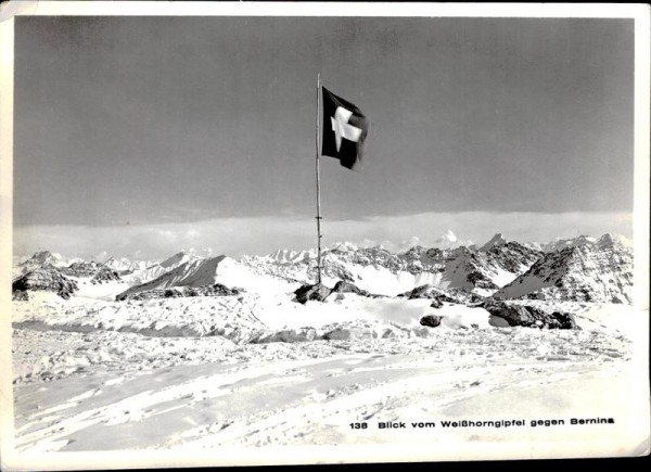 Blick vom Weisshorngipfel gegen Bernina Vorderseite