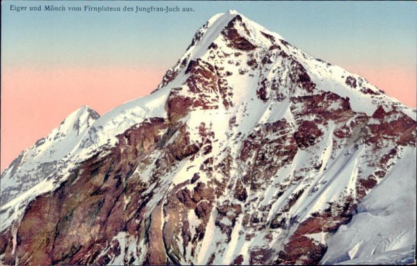 Eiger und Mönch vom Firnplateau des Jungfrau-Joch aus Vorderseite