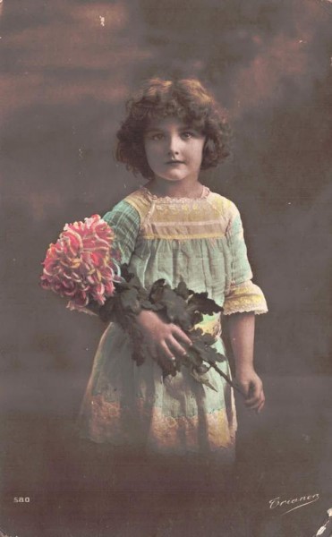 Mädchen mit Blumenstrauss, 1917 Vorderseite