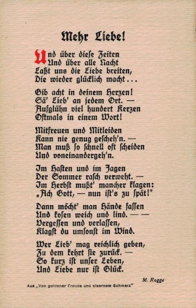 Poesiekarte Vorderseite