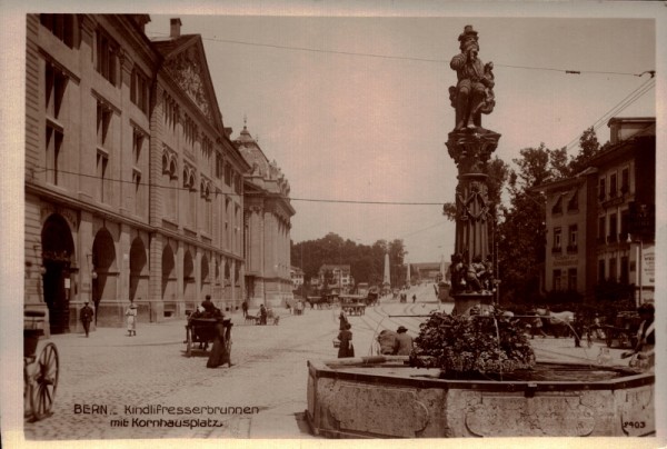 Kindlifresserbrunnen mit Kornhausplatz, Bern