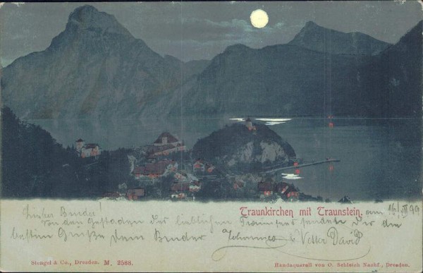 Traunkirchen mit Traunstein Vorderseite
