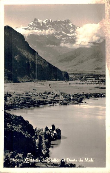 Château de Chillon et la Dents du Midi. 1934 Vorderseite