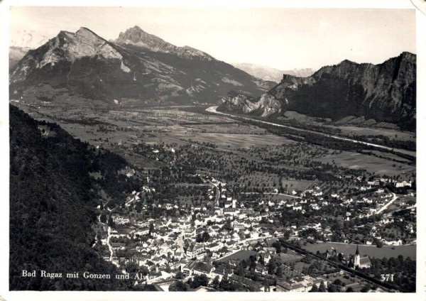 Bad Ragaz mit Gonzen und Alvier Vorderseite