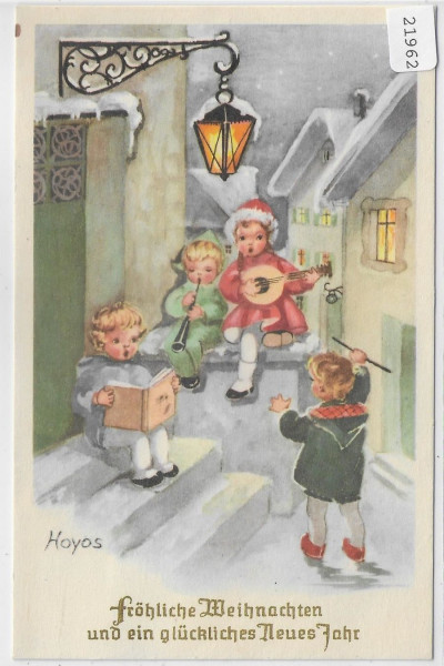 Fröhliche Weihnachten und ein glückliches Neues Jahr - Singende Kinder
