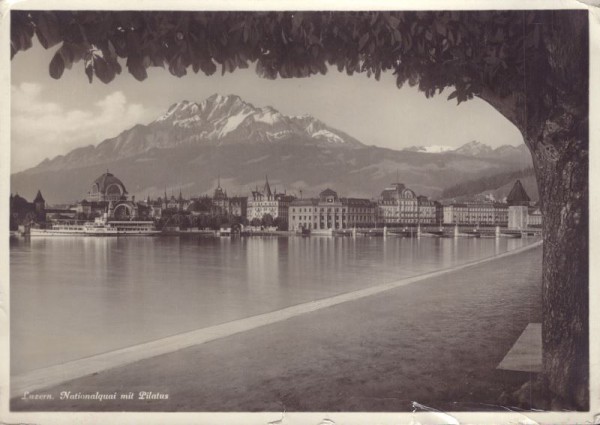 Luzern, Nationalquai mit Pilatus