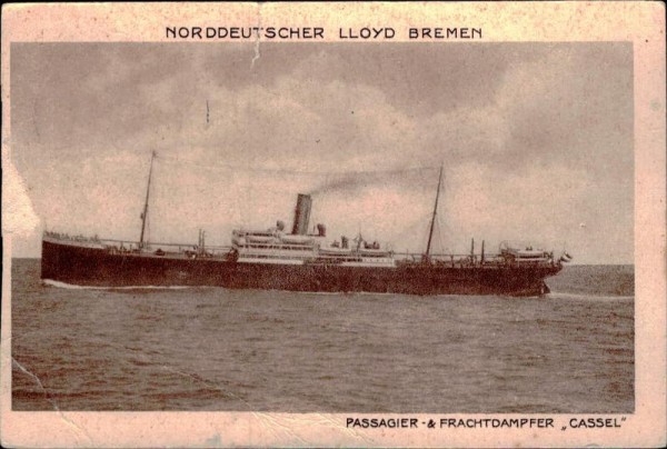 Norddeutscher Lloyd Bremen, Dampfer Cassel Vorderseite