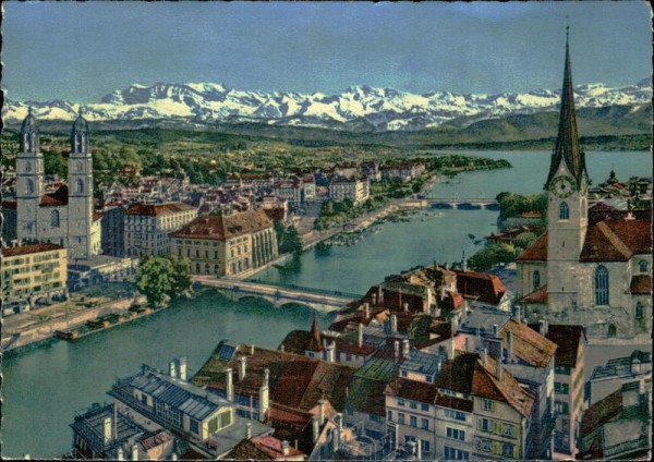 Zürich und die Alpen. Vorderseite