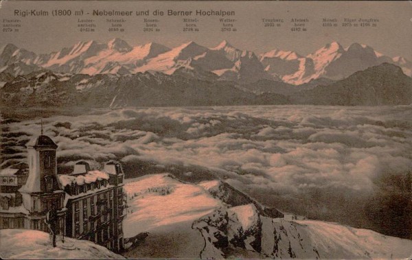 Rigi Kulm, Nebelmeer und die Berner Hochalpen Vorderseite