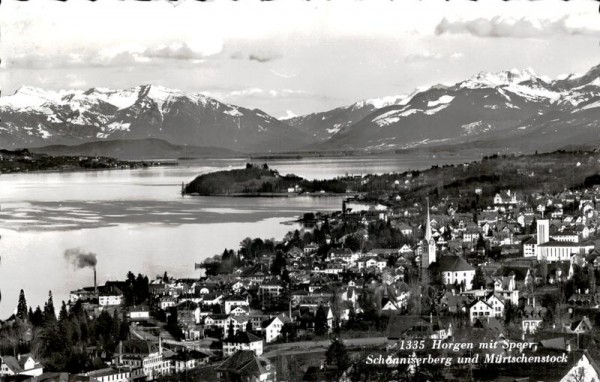 Horgen mit Speer, Schönniserberg und Mürtschenstock vor 1956 Vorderseite