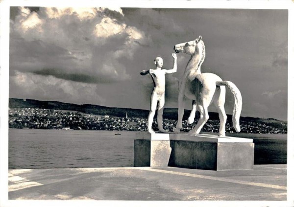 Schweizerische Landesausstellung 1939, Zürich. Plastik von Bänninger. 1939 Vorderseite