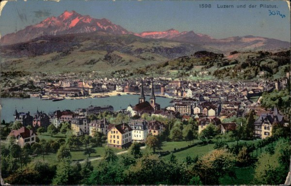 Luzern und der Pilatus Vorderseite