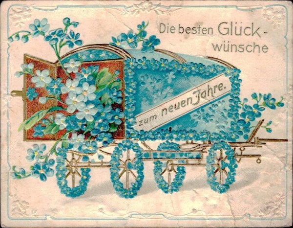 die besten Glückwünsche zum neuen Jahre Vorderseite