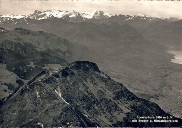 Stanserhorn mit Berner u. Obwaldneralpen Vorderseite
