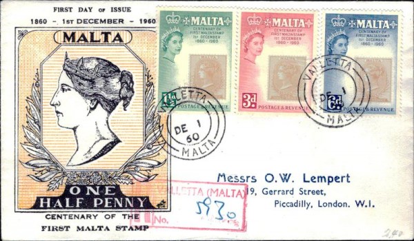 Briefmarken Malta 1960 Vorderseite