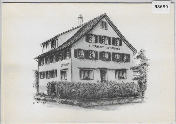 Freienbach SZ - Restaurant Obstgarten - Doppelkarte Werbekarte