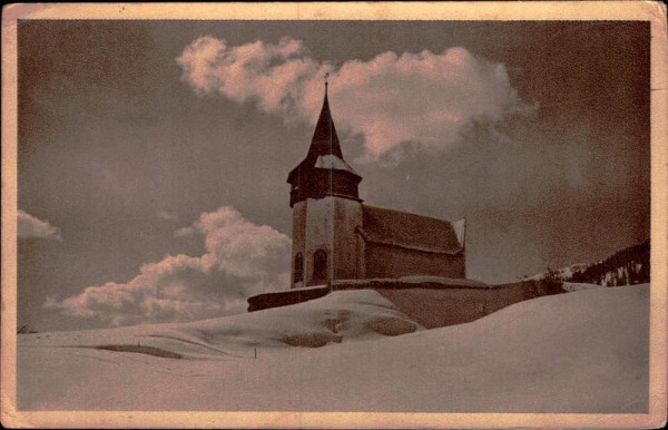 Bergkirchlein im Schnee Vorderseite