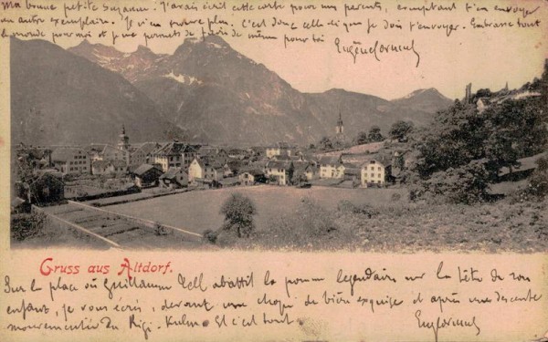 Gruss aus Altdorf. 1902 Vorderseite