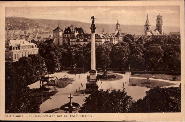Stuttgart - Schlossplatz mit Altem Schloss Vorderseite
