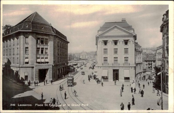 Lausanne, Place St. Francois et le Grand Pont Vorderseite