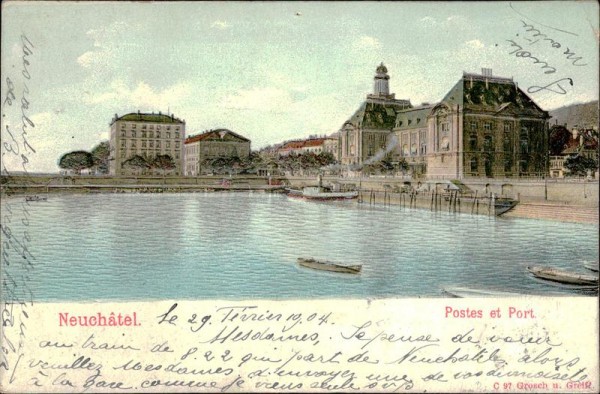 Neuchâtel. Postes et Port. Vorderseite