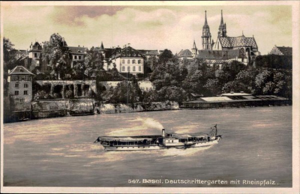 Basel, Deutschrittergarten mit Rheinpfalz Vorderseite