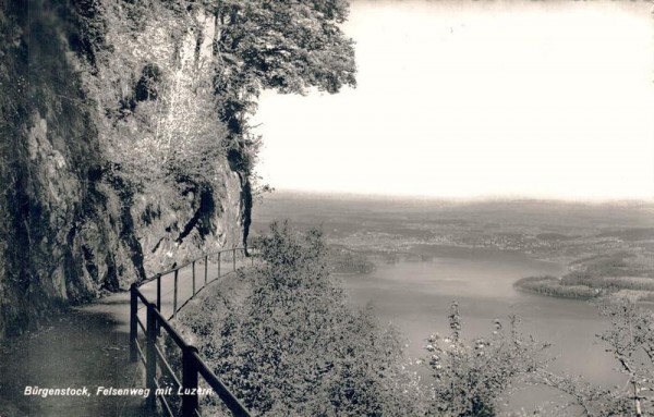 Bürgerstock, Felsenweg mit Luzern Vorderseite